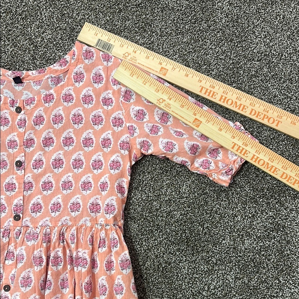 Peasant Pink and White Patterned Dress - marked EU size 40 - fits like a 6/8 Med - Picture 4 of 10